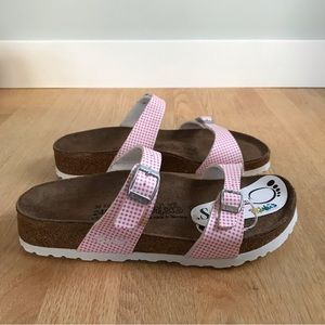 NWT Birki’s Sandals by Birkenstock - Pink/White Gingham - Women’s 38 EU 7 to 7.5